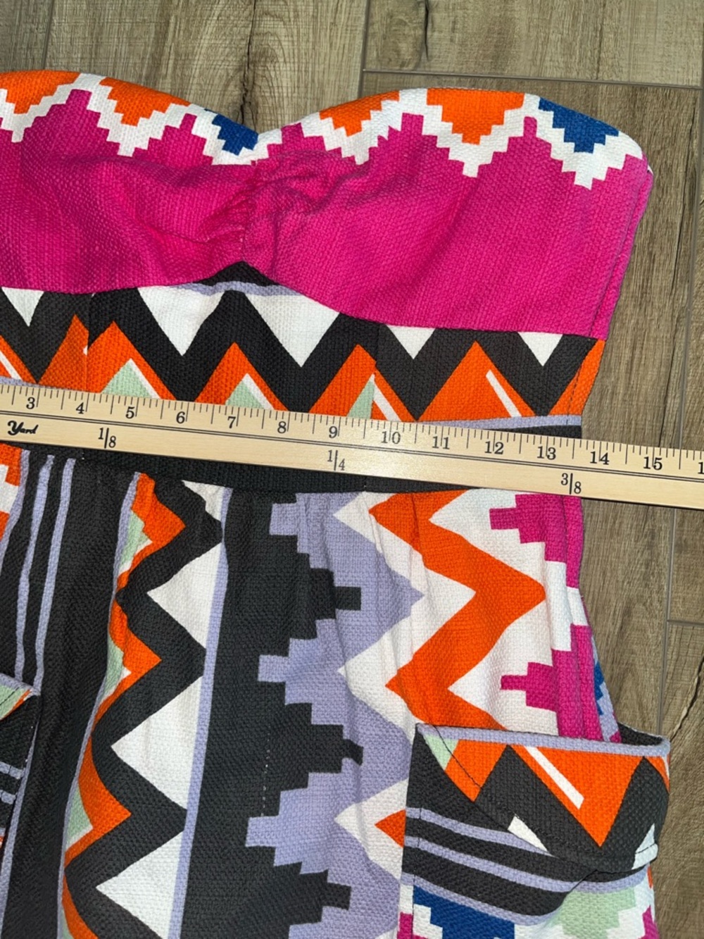 Tibi Navajo Strapless Mini Dress Tribal Print Pink Multi 4 Aztec Y2K Festival - Picture 14 of 15